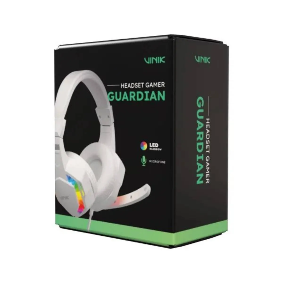 Fone Headset Gamer com Microfone Viniki USB Branco GUARDIAN