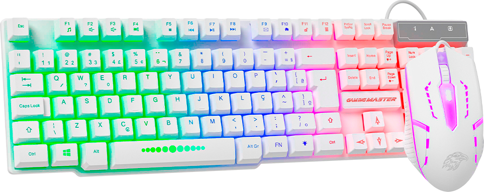 Teclado e Mouse Gamer Branco - 1000 DPI, LED - KM52 + MOA8