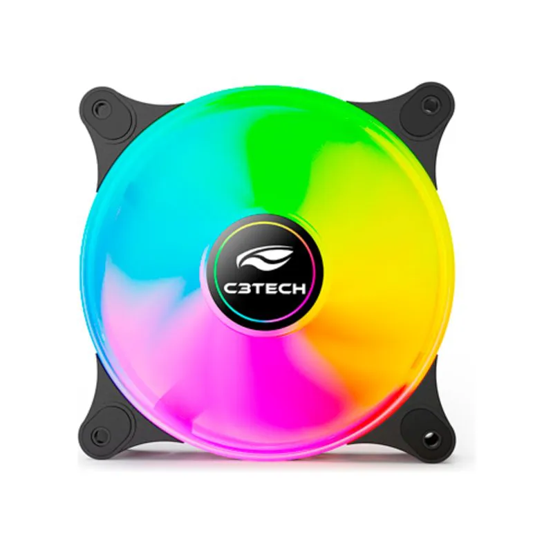 COOLER PARA GABINETE C3TECH LED FAN F9-L160BK MULTICOR