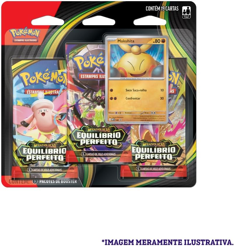 Serie Equilibrio Perfeito - Personagem Makuhita - Pack com 3 boster + carta especial - 19 cartas.